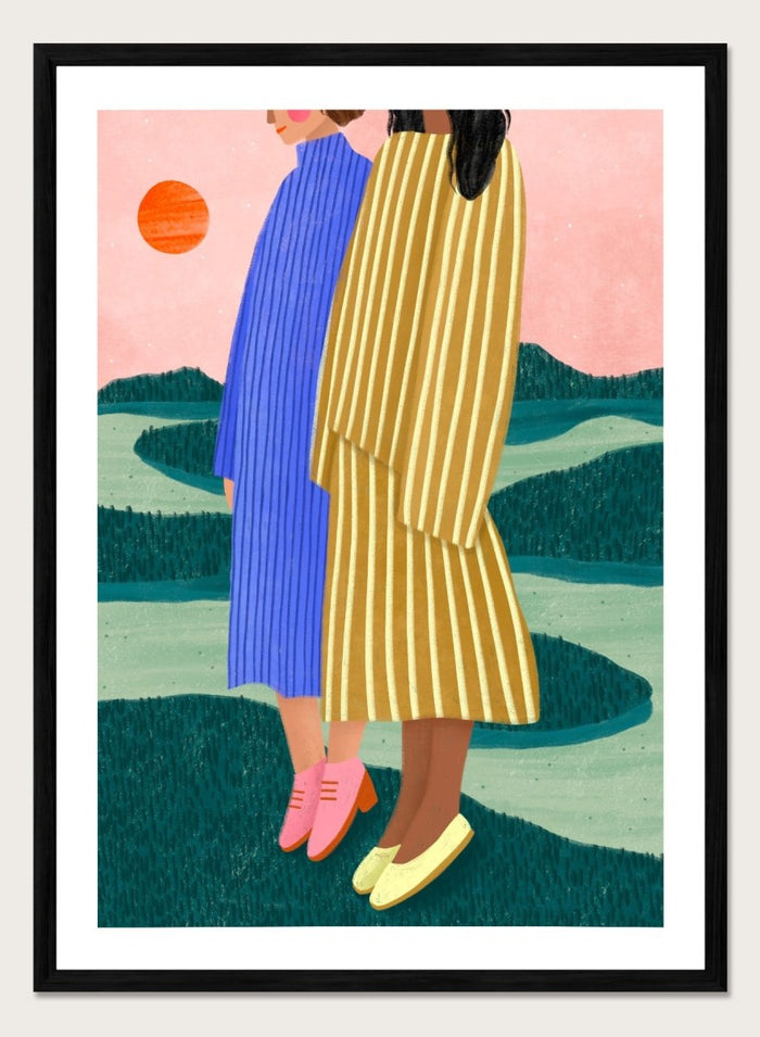Bea Müller - Women Overlook Serene Landscape Art Print