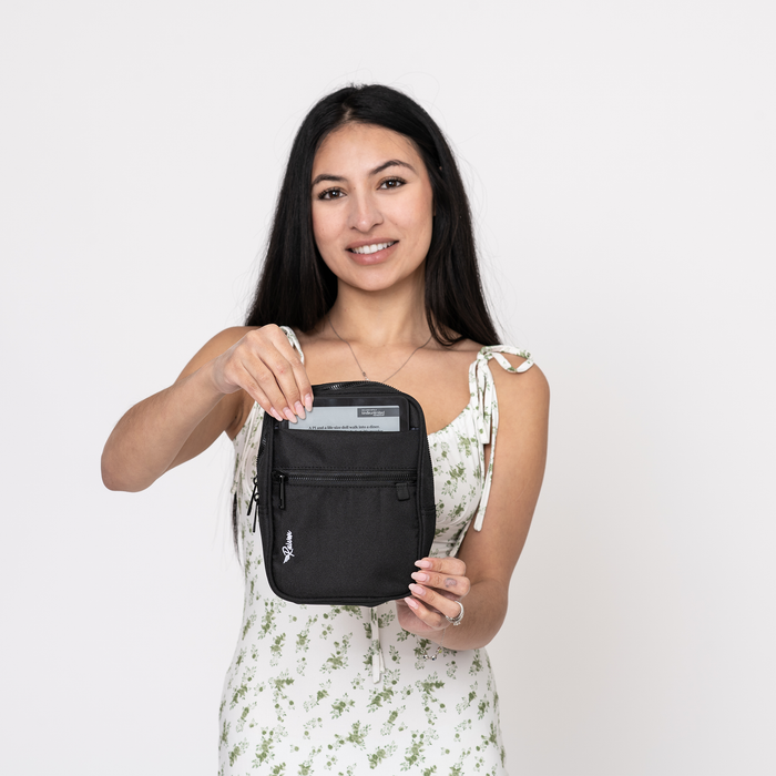 Black Medium Bag With Tumbler Belt