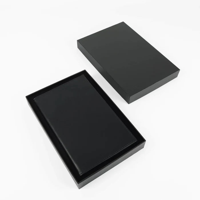 Black Vegan Leather Notebook (Personalized)