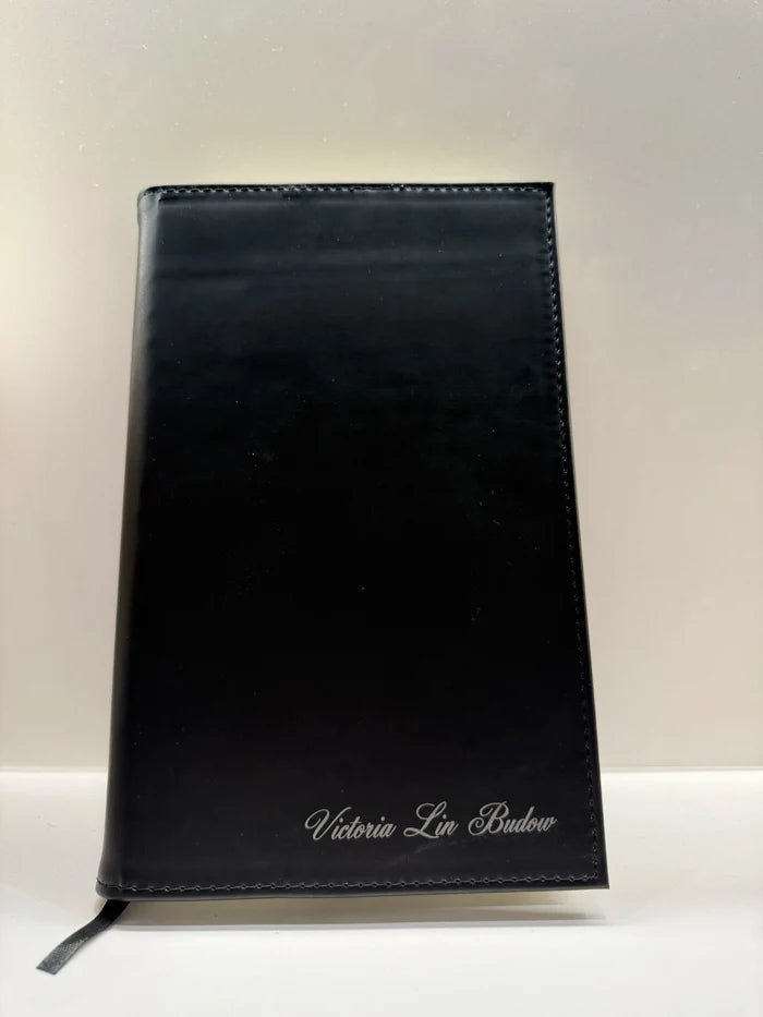 Black Vegan Leather Notebook (Personalized)