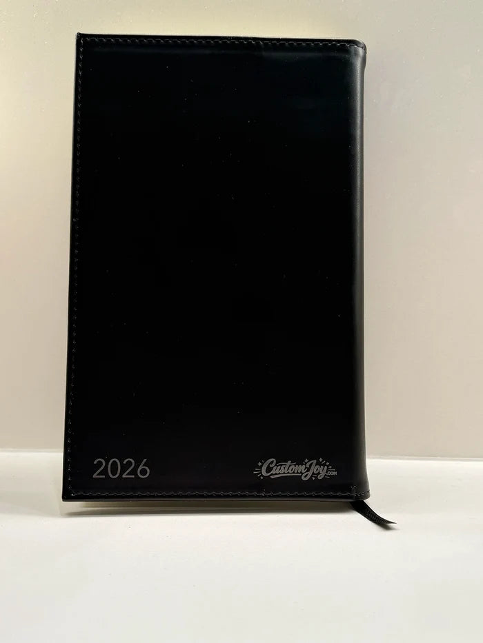 Black Vegan Leather Notebook (Personalized)