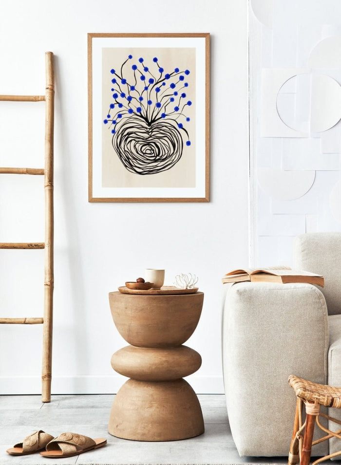 Blue Flowers in Abstract Vase Art Print_Sugar & Canvas_Sugar & Canvas