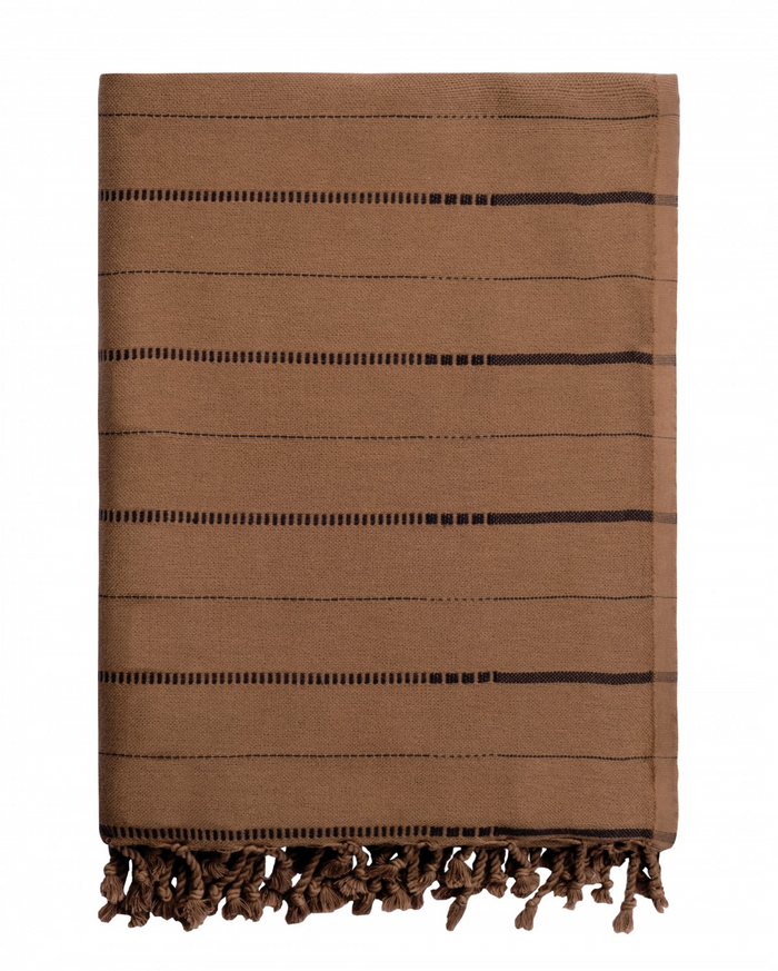 Boa Cotton Throw - Rust & Black