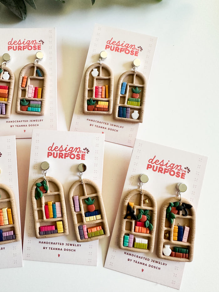 Bookshelf Earrings