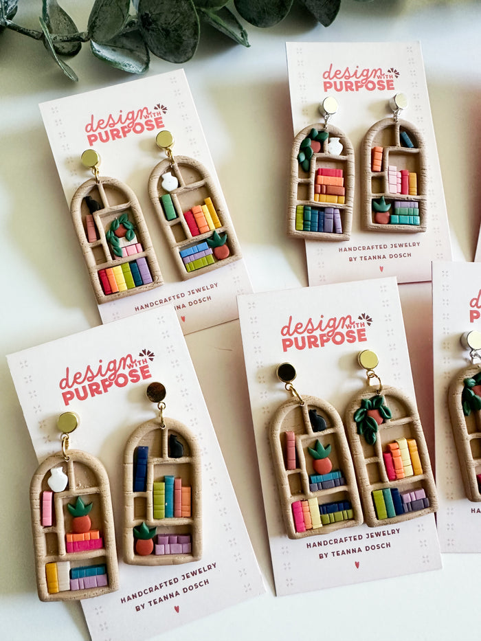 Bookshelf Earrings