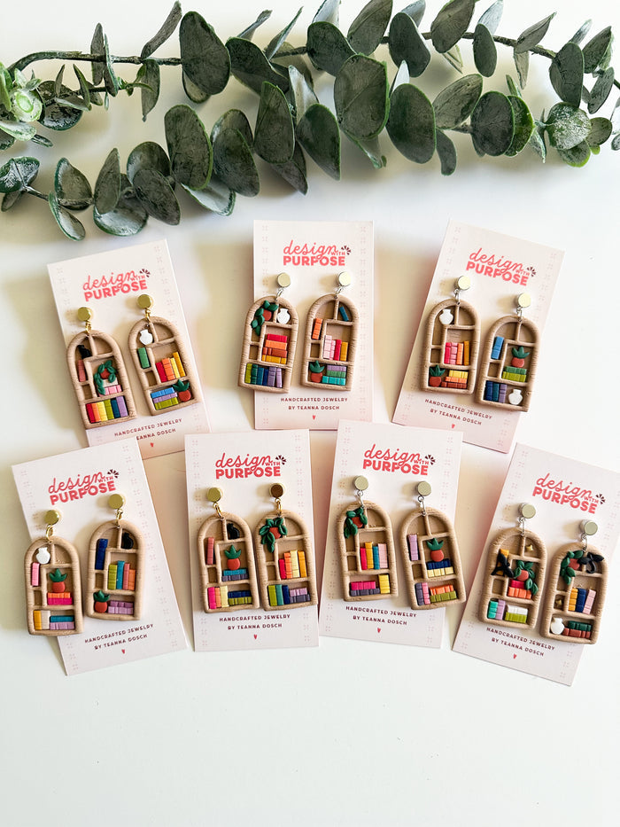Bookshelf Earrings