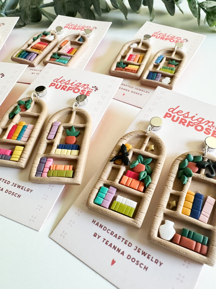 Bookshelf Earrings
