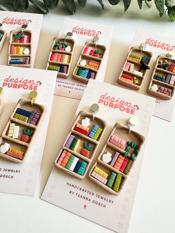 Bookshelf Earrings