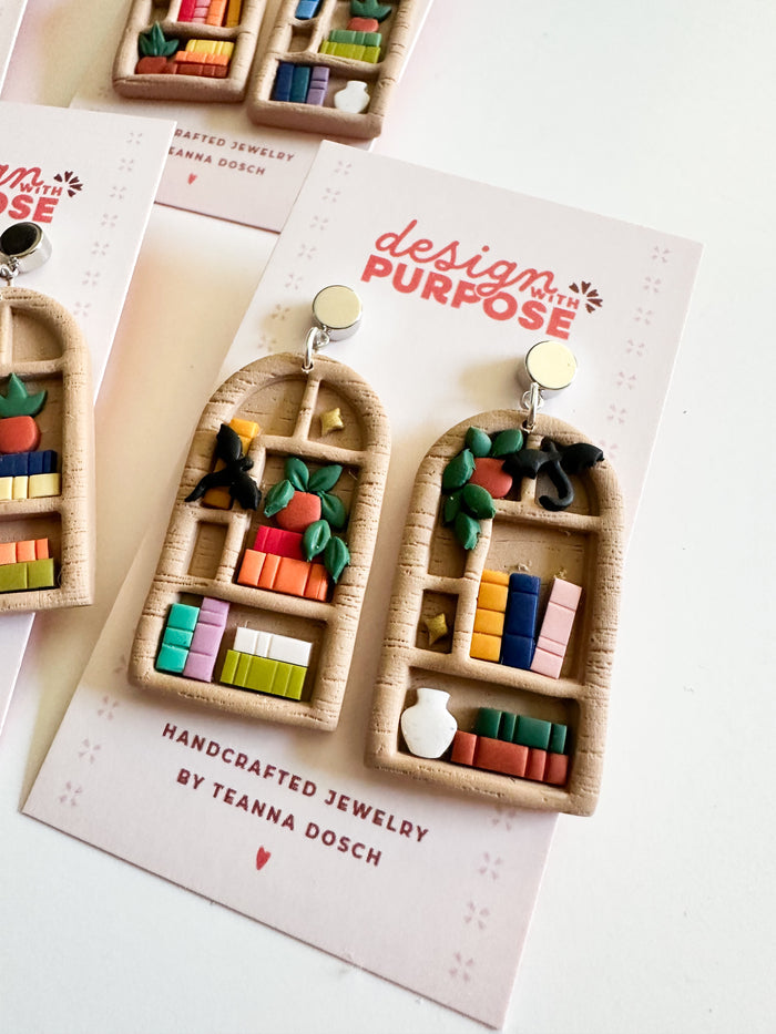 Bookshelf Earrings