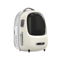 Breezy 2 Cat Carrier in cream white featuring a ventilated dome design with built-in fan and lighting system for breathable and comfortable pet travel