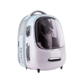 Breezy 2 Cat Carrier in gradient pink blue featuring a ventilated dome design with built-in fan and lighting system for breathable, comfortable outdoor travel