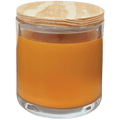 Large 14oz bright citrus scented candle in a white jar with personalized label