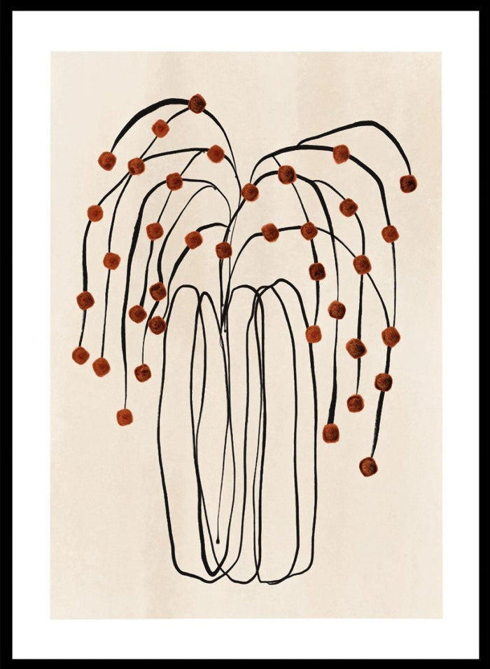 Burnt Orange Flowers in Abstract Vase Art Print_Sugar & Canvas_Sugar & Canvas