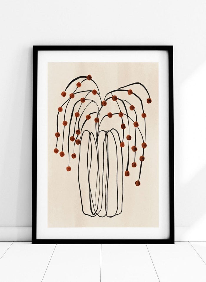 Burnt Orange Flowers in Abstract Vase Art Print_Sugar & Canvas_Sugar & Canvas