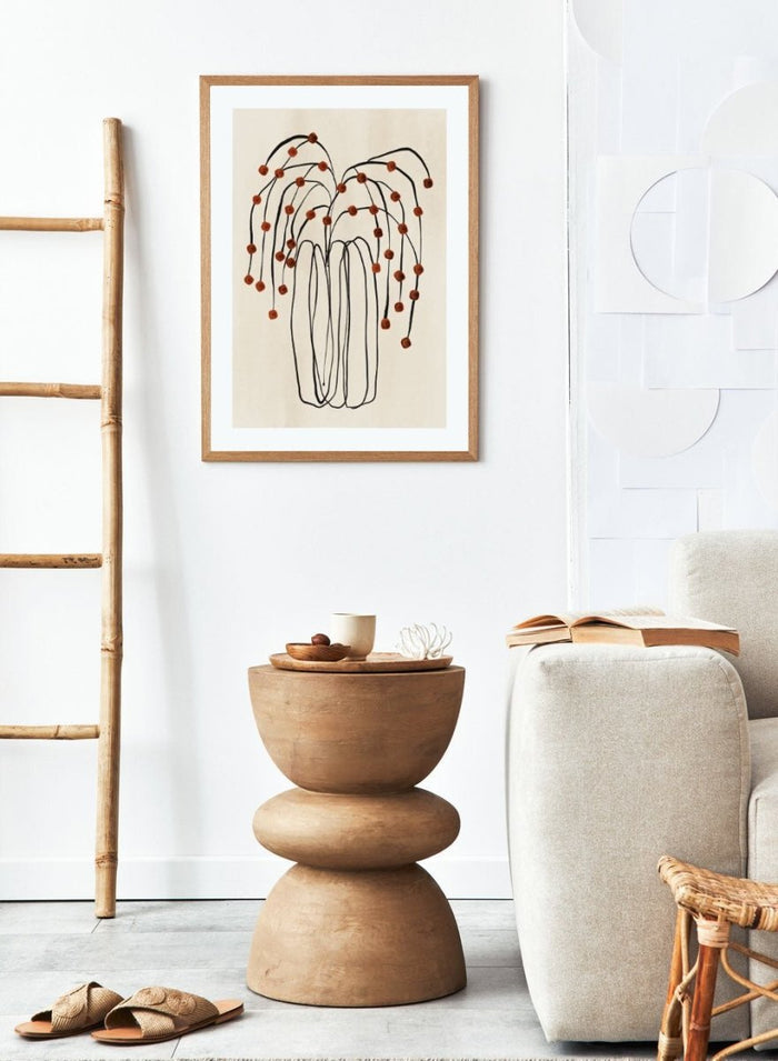 Burnt Orange Flowers in Abstract Vase Art Print_Sugar & Canvas_Sugar & Canvas