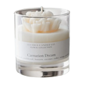 Luceria Carnation Dream candle in a glass vessel with soft floral packaging