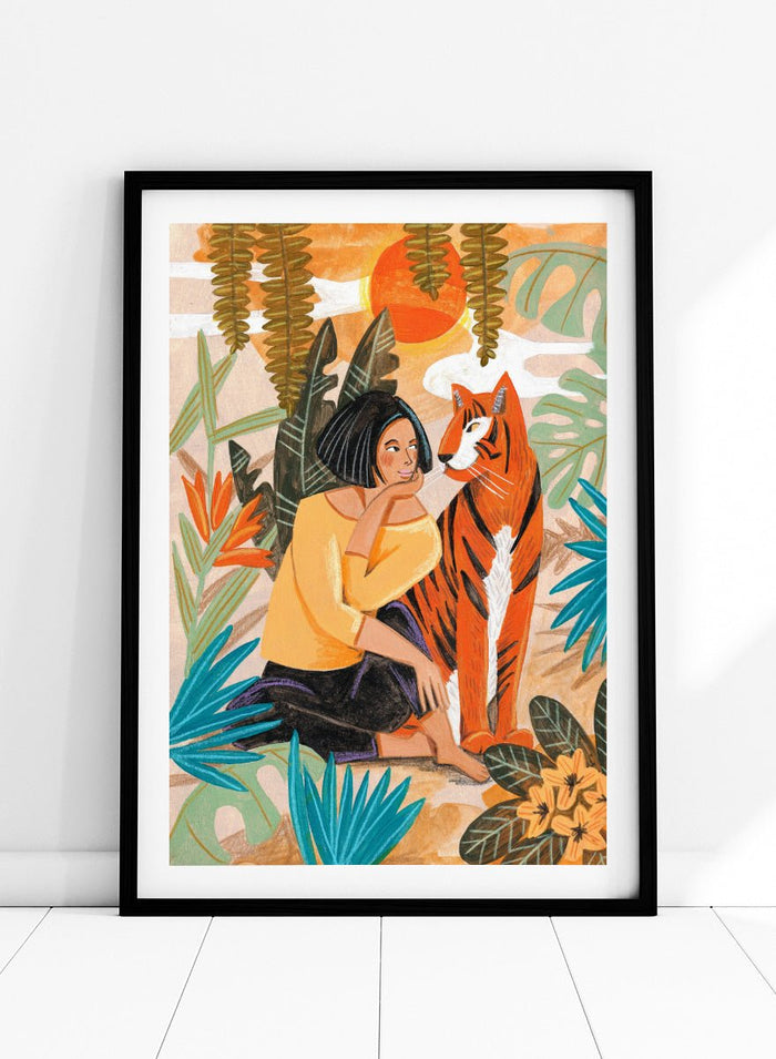 Caroline Bonne Müller - Woman with Tiger Art Print_Sugar & Canvas_Caroline Bonne Müller