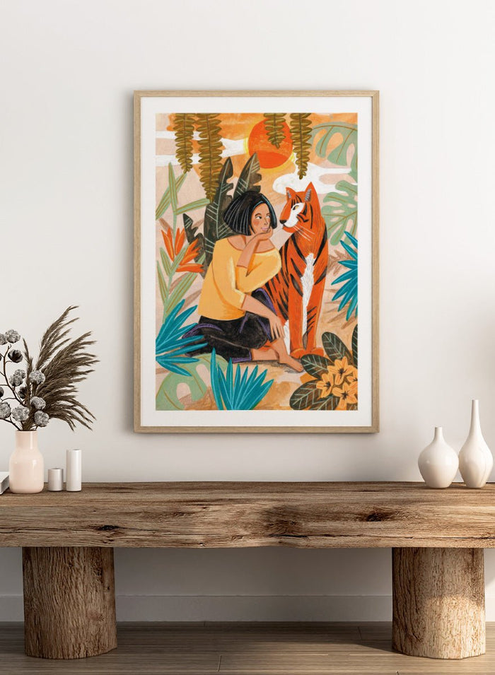 Caroline Bonne Müller - Woman with Tiger Art Print_Sugar & Canvas_Caroline Bonne Müller