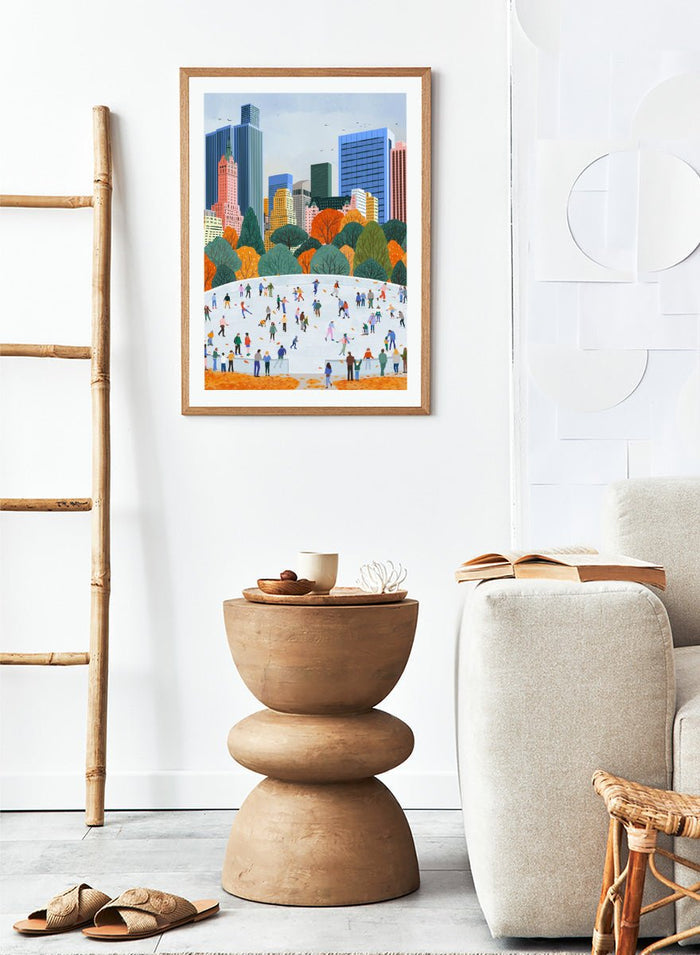 Ceyda Alasar - Autumn City Ice Skating Art Print_Sugar & Canvas_Ceyda Alasar