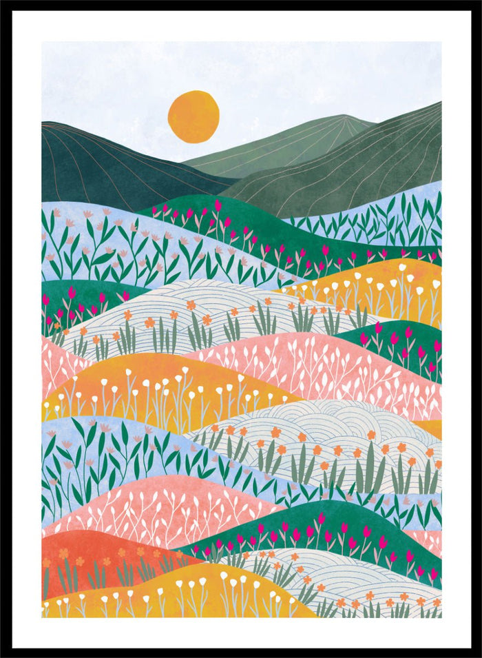 Ceyda Alasar - Colorful Flower Hills Art Print_Sugar & Canvas_Ceyda Alasar