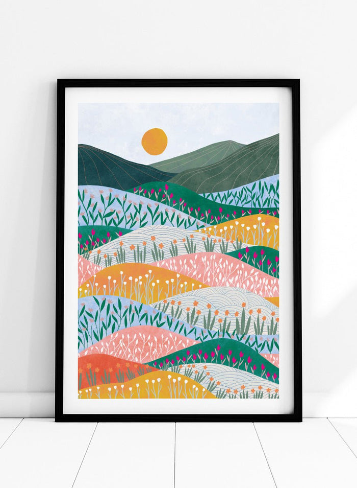 Ceyda Alasar - Colorful Flower Hills Art Print_Sugar & Canvas_Ceyda Alasar