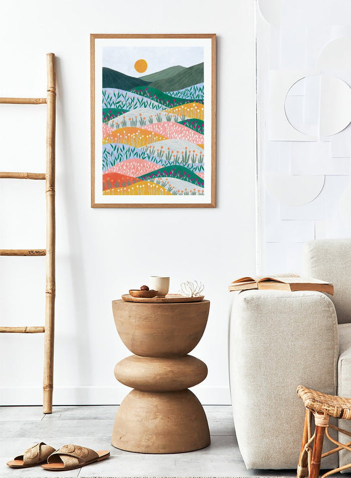 Ceyda Alasar - Colorful Flower Hills Art Print_Sugar & Canvas_Ceyda Alasar