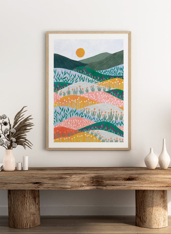 Ceyda Alasar - Colorful Flower Hills Art Print_Sugar & Canvas_Ceyda Alasar