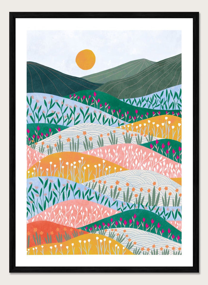 Ceyda Alasar - Colorful Flower Hills Art Print_Sugar & Canvas_Ceyda Alasar
