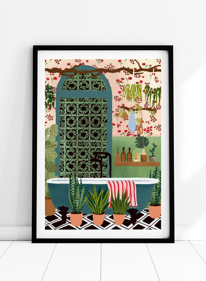 Ceyda Alasar - Lush Botanical Bath Art Print_Sugar & Canvas_Ceyda Alasar