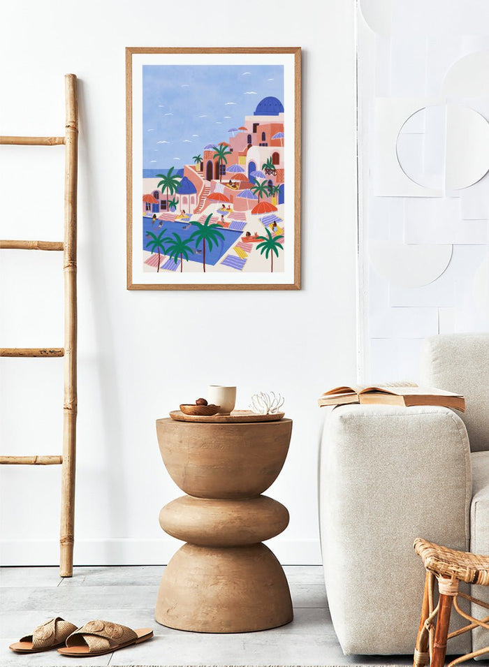 Ceyda Alasar - Mediterranean Poolside Retreat Art Print_Sugar & Canvas_Ceyda Alasar