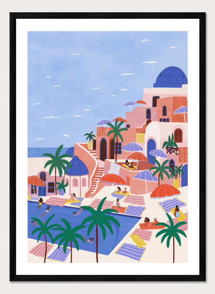 Ceyda Alasar - Mediterranean Poolside Retreat Art Print_Sugar & Canvas_Ceyda Alasar