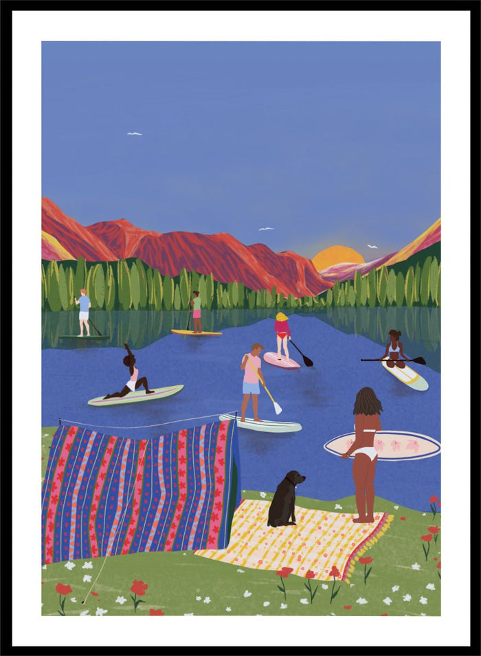 Ceyda Alasar - Paddleboard Lake Life Art Print_Sugar & Canvas_Ceyda Alasar