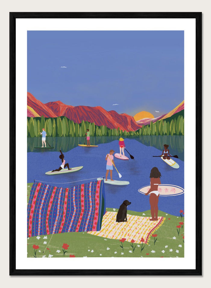 Ceyda Alasar - Paddleboard Lake Life Art Print_Sugar & Canvas_Ceyda Alasar