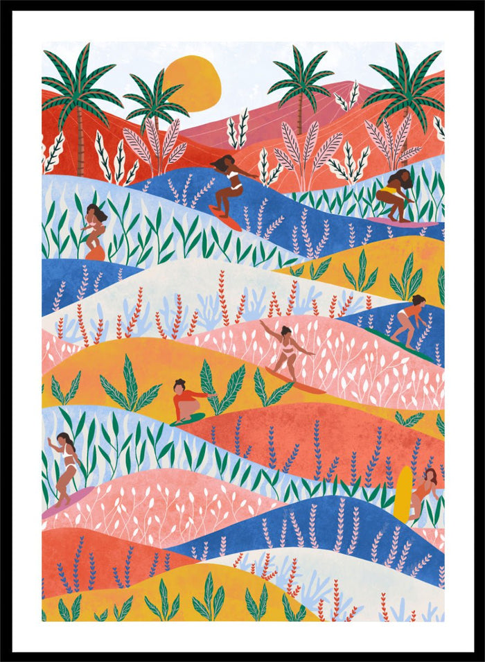 Ceyda Alasar - Tropical Surf Girls Art Print_Sugar & Canvas_Ceyda Alasar