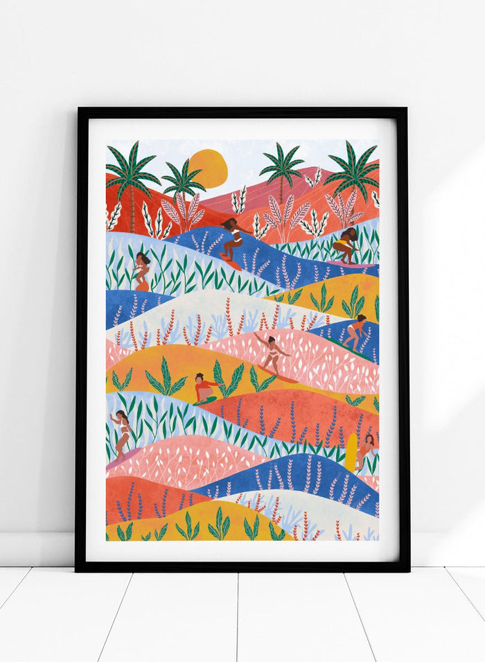 Ceyda Alasar - Tropical Surf Girls Art Print_Sugar & Canvas_Ceyda Alasar