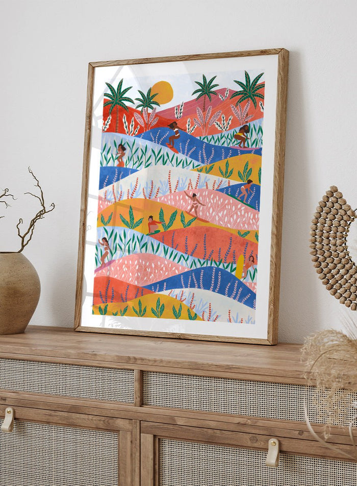 Ceyda Alasar - Tropical Surf Girls Art Print_Sugar & Canvas_Ceyda Alasar