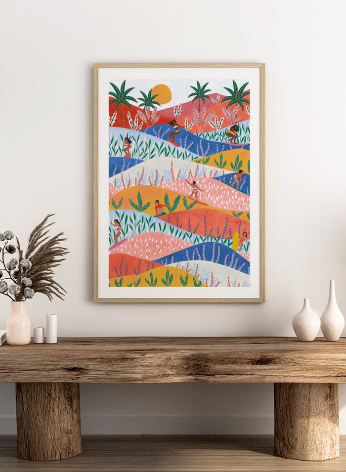 Ceyda Alasar - Tropical Surf Girls Art Print_Sugar & Canvas_Ceyda Alasar