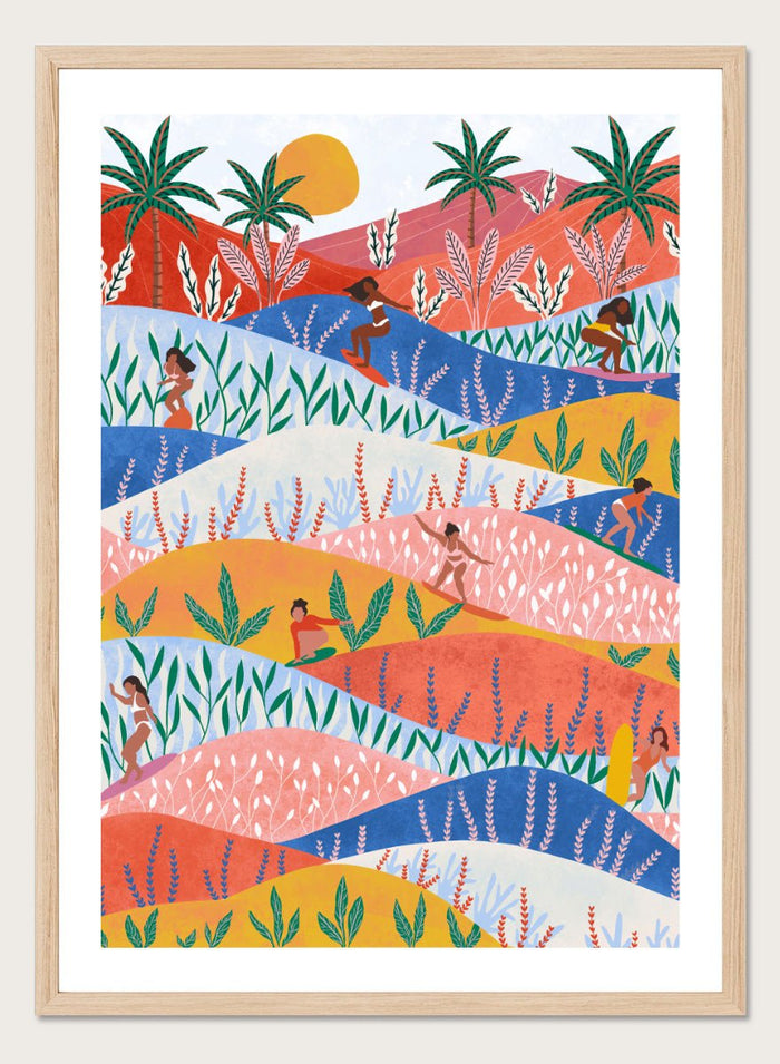 Ceyda Alasar - Tropical Surf Girls Art Print_Sugar & Canvas_Ceyda Alasar