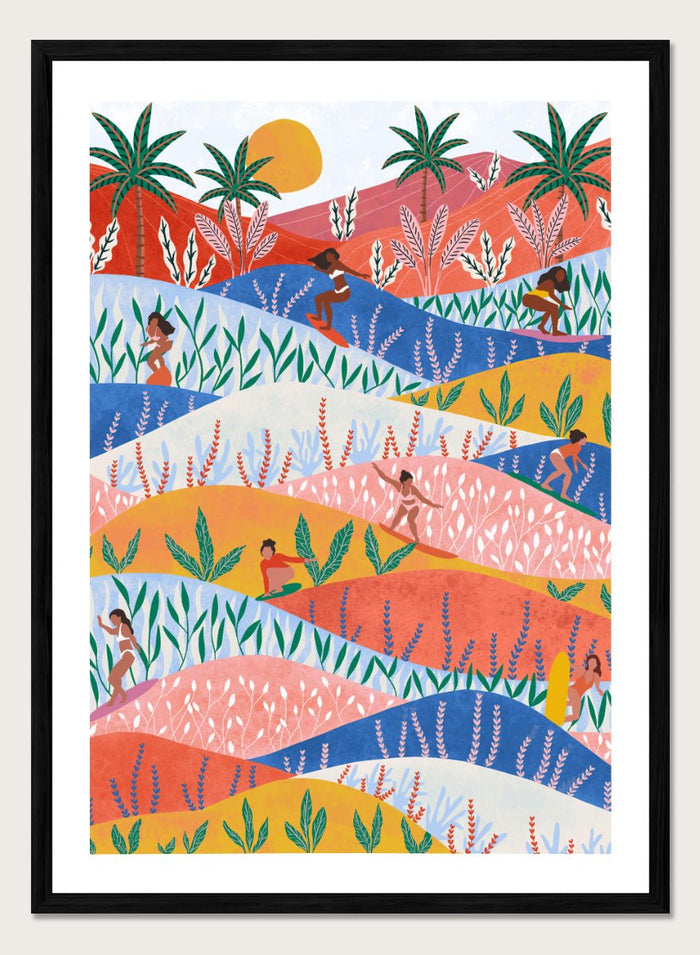 Ceyda Alasar - Tropical Surf Girls Art Print_Sugar & Canvas_Ceyda Alasar