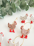 Chicken with Boots Earrings