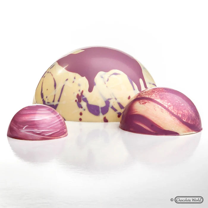 Chocolate World 100mm Half Sphere Polycarbonate Chocolate Mold – 3.94 in diameter x 1.97 in, 1 Cavity
