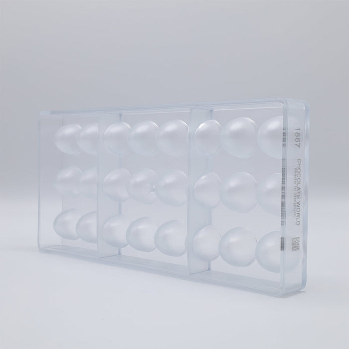 Chocolate World American Truffle Polycarbonate Chocolate Mold – 1.00 in diameter x 0.89 in, 24 Cavities