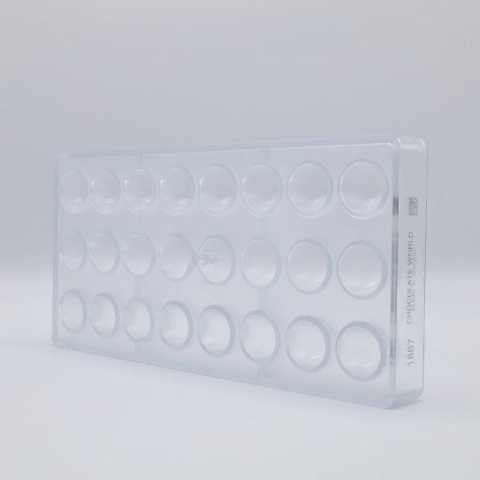 Chocolate World American Truffle Polycarbonate Chocolate Mold – 1.00 in diameter x 0.89 in, 24 Cavities