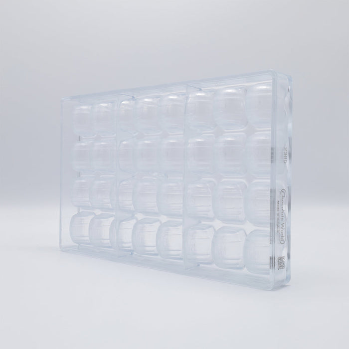 Chocolate World Barrel Polycarbonate Chocolate Mold – ~1.57 x 1.18 x 0.98 in, 8 Cavities