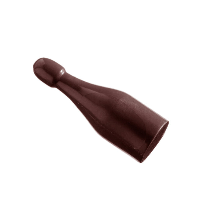 Chocolate World Bottle 22g recto/verso polycarbonate mold 2037CW with 10 cavities producing 5 complete 3D miniature chocolate bottles, professional Belgian bottle figure chocolate mould 2037CW