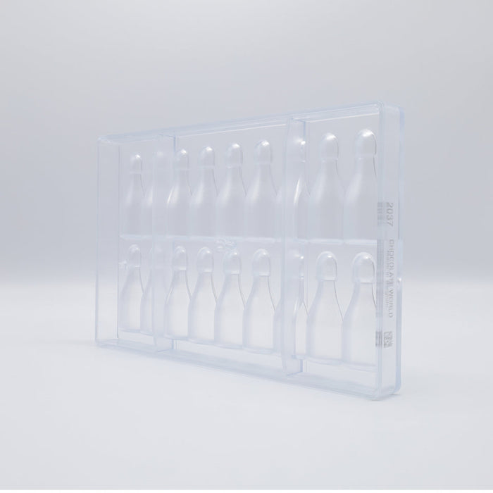 Chocolate World Bottle 22g Polycarbonate Chocolate Mold – Recto/Verso Double Mold, 5 Complete 3D Bottles