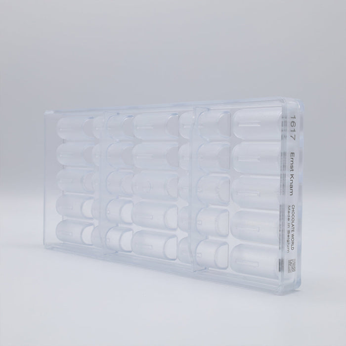 Chocolate World Buche Line Polycarbonate Chocolate Mold by Ernst Knam – 4.53 x 0.94 x 0.59 in, 12 Cavities