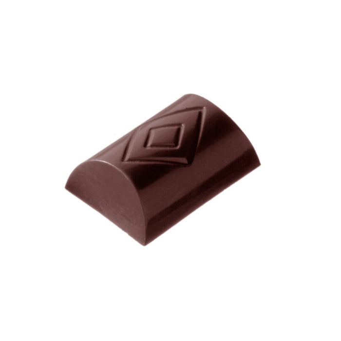 Chocolate World Buche Lozenge polycarbonate chocolate mold 2084CW with 3 cavities (1x3 layout), professional Belgian large-format lozenge buche bar mold, clear polycarbonate buche lozenge mould 2084CW