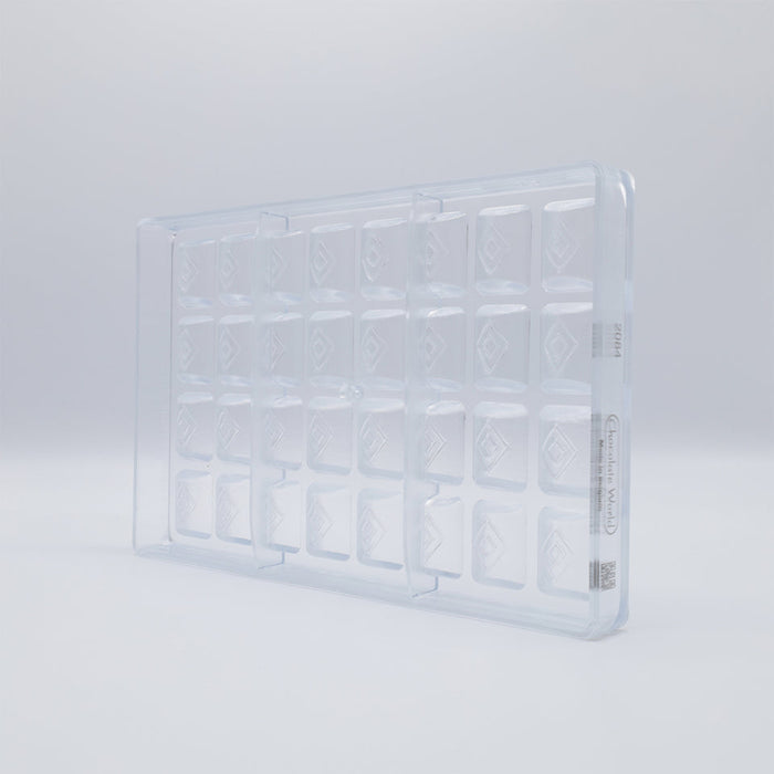 Chocolate World Buche Lozenge Polycarbonate Chocolate Mold – 5.55 x 2.80 x 0.43 in, 3 Cavities
