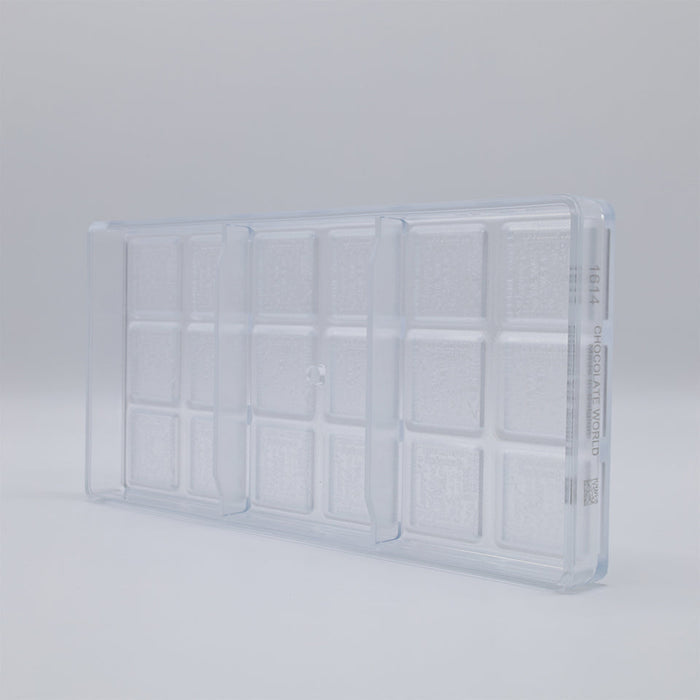 Chocolate World Caraque New Year Polycarbonate Chocolate Mold – 1.30 x 1.30 x 0.12 in, 18 Cavities